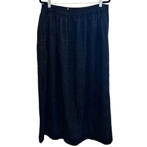 NWT JCrew Black Eyelet Maxi Skirt XL